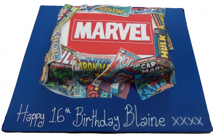 Marvel Comic Book Covers Cake